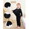 imageDIPUG Toddler Pajamas Long Sleeve HalfButton Girls Pajama Set Kids Solid Pjs Boys Soft Sleepwear 12M7YBlack
