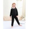 imageDIPUG Toddler Pajamas Long Sleeve HalfButton Girls Pajama Set Kids Solid Pjs Boys Soft Sleepwear 12M7YBlack