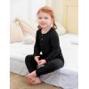 imageDIPUG Toddler Pajamas Long Sleeve HalfButton Girls Pajama Set Kids Solid Pjs Boys Soft Sleepwear 12M7YBlack