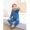 imageDIPUG Toddler Pajamas Long Sleeve HalfButton Girls Pajama Set Kids Solid Pjs Boys Soft Sleepwear 12M7YBlue