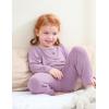 imageDIPUG Toddler Pajamas Long Sleeve HalfButton Girls Pajama Set Kids Solid Pjs Boys Soft Sleepwear 12M7YPurple