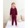 imageDIPUG Toddler Pajamas Long Sleeve HalfButton Girls Pajama Set Kids Solid Pjs Boys Soft Sleepwear 12M7YRose Red