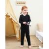 imageDIPUG Toddler Pajamas Long Sleeve Pajama Set for Kids Girls Pjs Boys Solid Soft Sleepwear 12M7YBlack