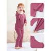imageDIPUG Toddler Pajamas Long Sleeve Pajama Set for Kids Girls Pjs Boys Solid Soft Sleepwear 12M7YMaroon