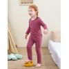 imageDIPUG Toddler Pajamas Long Sleeve Pajama Set for Kids Girls Pjs Boys Solid Soft Sleepwear 12M7YMaroon