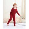 imageDIPUG Toddler Pajamas Long Sleeve Pajama Set for Kids Girls Pjs Boys Solid Soft Sleepwear 12M7YRed