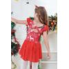 imageDIPUG Ballet Leotards for Girls Ballet Leotard with Skirt Toddler Dance Leotards Flutter Sleeve and CrissCross BackChristmas Red