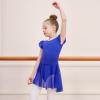 imageDIPUG Ballet Leotards for Girls Ballet Leotard with Skirt Toddler Dance Leotards Flutter Sleeve and CrissCross BackRoyal Blue