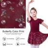 imageDIPUG Ballet Leotards for Girls with Skirt Shiny Toddler Dance Leotard ButterflyBurgundy