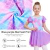 imageDIPUG Ballet Leotards for Girls with Skirt Shiny Toddler Dance Leotard ButterflyPurple Mermaid