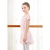 imageDIPUG Girls Ballet Leotards with Removable Skirt Toddler Hollow Back Dance Dress ComboPink Prints