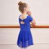imageDIPUG Girls Ballet Leotards with Removable Skirt Toddler Hollow Back Dance Dress ComboRoyal Blue
