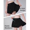 imageDIPUG Girls Butterfly Shorts with Pocket 2in1 Flowy Athletic Skots for Tennis Running Dance 516Black