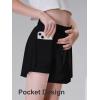 imageDIPUG Girls Butterfly Shorts with Pocket 2in1 Flowy Athletic Skots for Tennis Running Dance 516Black