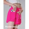 imageDIPUG Girls Butterfly Shorts with Pocket 2in1 Flowy Athletic Skots for Tennis Running Dance 516Hot Pink