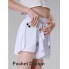 imageDIPUG Girls Butterfly Shorts with Pocket 2in1 Flowy Athletic Skots for Tennis Running Dance 516White