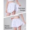 imageDIPUG Girls Butterfly Shorts with Pocket 2in1 Flowy Athletic Skots for Tennis Running Dance 516White