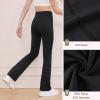 imageDIPUG Girls Flare Leggings with Pockets High Waisted Bootcut Yoga Dance Legging 4T13YBlack