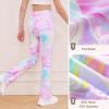 imageDIPUG Girls Flare Leggings with Pockets High Waisted Bootcut Yoga Dance Legging 4T13YMarble Colorful