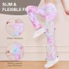 imageDIPUG Girls Flare Leggings with Pockets High Waisted Bootcut Yoga Dance Legging 4T13YMarble Colorful