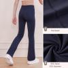 imageDIPUG Girls Flare Leggings with Pockets High Waisted Bootcut Yoga Dance Legging 4T13YNavy