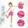 imageDIPUG Girls Volleyball Shorts 3 Pack with Pockets Kids High Waist Biker Shorts for Dance Yoga Cheer GymnasticsBlackgreyrose Pink