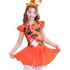 imageDIPUG Ballet Leotards for Girls Ballet Leotard with Skirt Toddler Dance Leotards Flutter Sleeve and CrissCross BackHalloween Ghost
