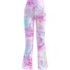 imageDIPUG Girls Flare Leggings with Pockets High Waisted Bootcut Yoga Dance Legging 4T13YMarble Colorful