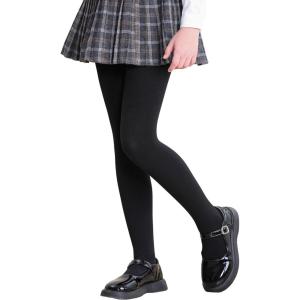 imageDIPUG Girls Fleece Lined Tights Winter Warm Thick Footed Leggings for girlsBlack
