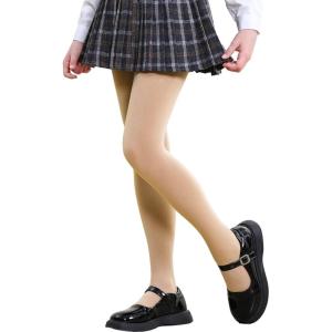 imageDIPUG Girls Fleece Lined Tights Winter Warm Thick Footed Leggings for girlsSuntan