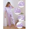imageDIPUG 3 Piece Girls Silk Pajamas Set Soft Satin PJs Sleepwear for Comfortable NightsPurple