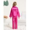 imageDIPUG Girls Silk Pajamas Set Satin Pjs for Kids Comfortable Nights SleepwearHot Pink