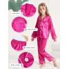 imageDIPUG Girls Silk Pajamas Set Satin Pjs for Kids Comfortable Nights SleepwearHot Pink