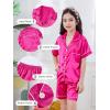 imageDIPUG Girls Silk Pajamas Set Satin Pjs for Kids Comfortable Nights SleepwearHot Pink
