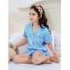 imageDIPUG Girls Silk Pajamas Set Satin Pjs for Kids Comfortable Nights SleepwearMidium Blue