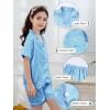 imageDIPUG Girls Silk Pajamas Set Satin Pjs for Kids Comfortable Nights SleepwearMidium Blue