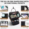 imageDiaper Bag Backpack for Baby Girl Boy Travel Unisex Design with Pacifier Case Theft Pocket Changing Pad Durable Oxford Fabric Paaleras Para Bebe for Mom Dad BlackBlack