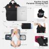 imageDiaper Bag Backpack for Baby Girl Boy Travel Unisex Design with Pacifier Case Theft Pocket Changing Pad Durable Oxford Fabric Paaleras Para Bebe for Mom Dad BlackBlack