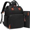 imageDiaper Bag Backpack for Baby Girl Boy Travel Unisex Design with Pacifier Case Theft Pocket Changing Pad Durable Oxford Fabric Paaleras Para Bebe for Mom Dad BlackBlack