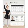 image:imageDIPUG Long Sleeve Ballet Leotards for Girls Dance Dress Removable Skirt with Shiny StarBlack