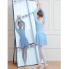 image:imageDIPUG Long Sleeve Ballet Leotards for Girls Dance Dress Removable Skirt with Shiny StarBlue