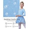 image:imageDIPUG Long Sleeve Ballet Leotards for Girls Dance Dress Removable Skirt with Shiny StarBlue