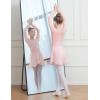 image:imageDIPUG Long Sleeve Ballet Leotards for Girls Dance Dress Removable Skirt with Shiny StarPink