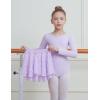 image:imageDIPUG Long Sleeve Ballet Leotards for Girls Dance Dress Removable Skirt with Shiny StarPurple