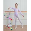 image:imageDIPUG Long Sleeve Ballet Leotards for Girls Dance Dress Removable Skirt with Shiny StarPurple
