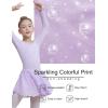 image:imageDIPUG Long Sleeve Ballet Leotards for Girls Dance Dress Removable Skirt with Shiny StarPurple