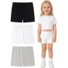 image:imageDIPUG Toddler Girls Biker Shorts 3 Pack Cartwheel Shorts for Girls Under Dress Shorts for Skirts Dance Tumbling 3T7YBlackWhiteLight Heather Gray