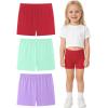 image:imageDIPUG Toddler Girls Biker Shorts 3 Pack Cartwheel Shorts for Girls Under Dress Shorts for Skirts Dance Tumbling 3T7YRedgreenpurple