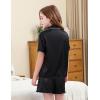image:imageDIPUG Girls Satin Pajamas Ruffle Short Sleeve Pjs Set Silky Button Down Summer Sleepwear for Kids 612YBlack