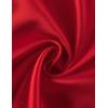 image:imageDIPUG Girls Satin Pajamas Ruffle Short Sleeve Pjs Set Silky Button Down Summer Sleepwear for Kids 612YRed